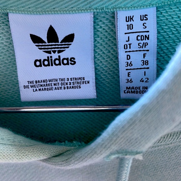 Sea green and black adidas pullover sweatshirt - Picture 3 of 5